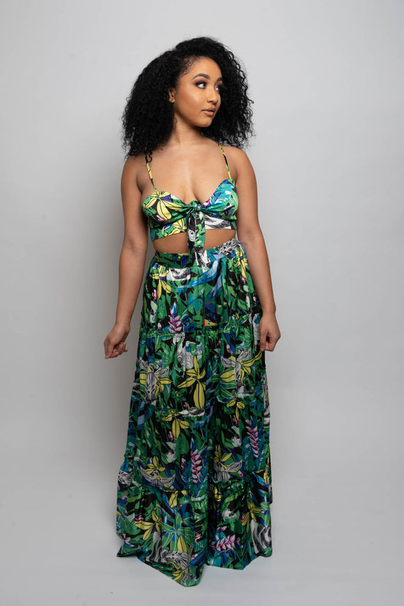 Costa Rica Floral Top and Skirt Set